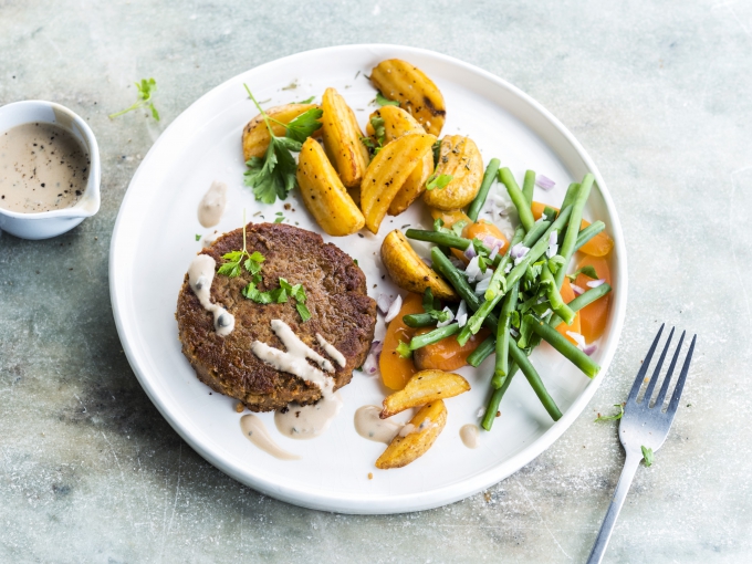 zero meat burger | aardappelen groenten vlees vervanger | cook & create