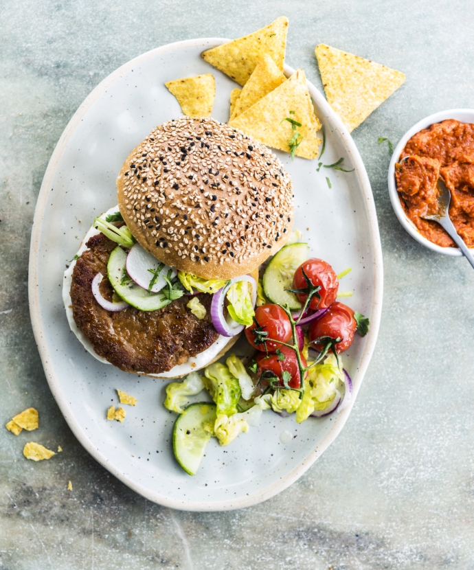 Vegetarische burger | zero meat burger | hamburger zonder vlees | Cook & Create
