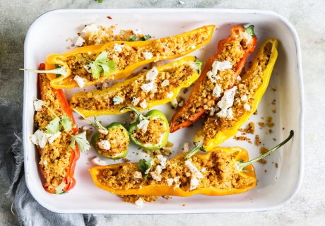 gevulde paprika met couscous | vegetarisch ovengerecht veggie | cook & create